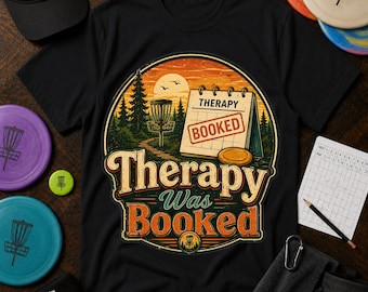 セラピー予約済みTシャツ｜ディスクゴルフグラフィックTシャツ、アウトドアヴィンテージ