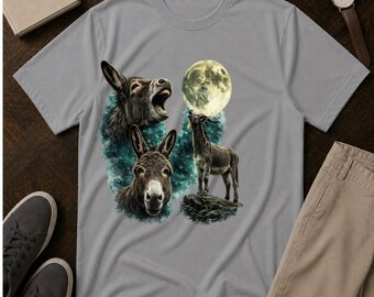 Donkey Moon Shirt, Celestial Donkey Trio Graphic Tee