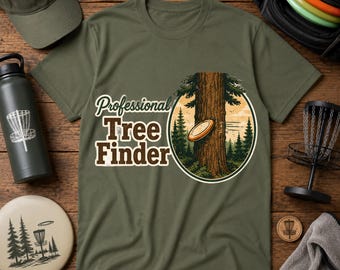 プロの樹木探知機Tシャツ | ヴィンテージディスクゴルフ森林デザイン