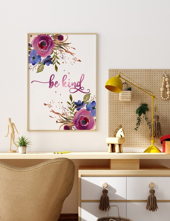 Be Kind Printable Wall Art - Etsy