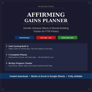 Affirming Gains Planner — Gender-Inclusive Macro & Muscle-Building Tracker for FTM Fitness