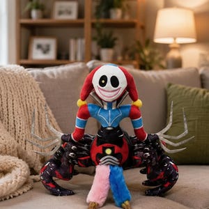 Prototype 1006 Jester Spider Plush | Poppy Playtime Inspired Horror Game Plushie | Creepy Cute Clown Spider Stuffed Toy