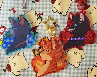 Llavero acrílico de colores de Firestar Bluestar Scourge de Warrior Cats