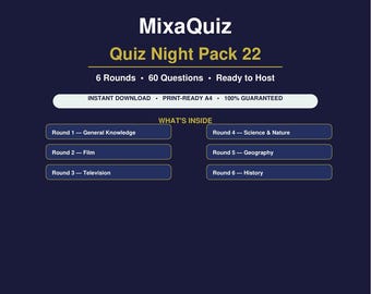 Paquete de preguntas y respuestas para la noche: 22 preguntas imprimibles en formato PDF (60 preguntas) / Descarga del juego de preguntas y respuestas