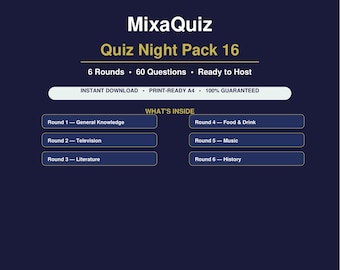 Paquete de preguntas y respuestas para la noche: 16 preguntas imprimibles en PDF (60 preguntas) / Descarga del juego de preguntas y respuestas
