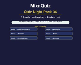 Paquete de preguntas y respuestas para la noche: 36/60 preguntas imprimibles en PDF / Descarga del juego de preguntas y respuestas