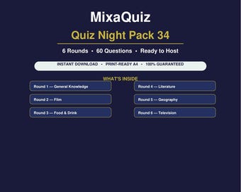 Paquete de preguntas y respuestas para la noche: 34/60 preguntas imprimibles en PDF / Descarga del juego de preguntas y respuestas
