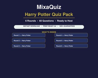 Harry Potter Quiz Pack | 60 Questions PDF | Wizarding World Trivia Game