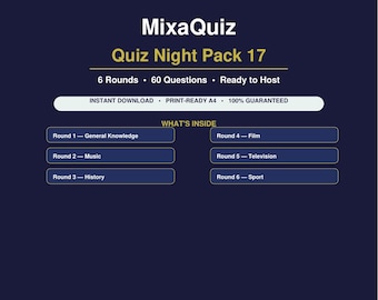 Paquete de preguntas y respuestas para la noche: 17 preguntas imprimibles en PDF (60 preguntas) / Descarga del juego de preguntas y respuestas