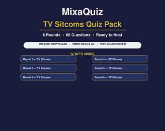 TV Sitcoms Quiz Pack | 60 Questions PDF | Comedy Series Trivia Game