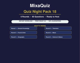Paquete de preguntas y respuestas para la noche: 18 preguntas imprimibles en PDF (60 preguntas) / Descarga del juego de preguntas y respuestas