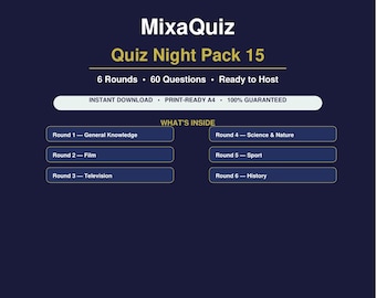 Paquete de preguntas y respuestas para la noche: 15 preguntas imprimibles en PDF (60 preguntas) / Descarga del juego de preguntas y respuestas