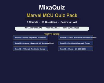 Marvel MCU Quiz Pack | 60 Hard Questions PDF | Avengers Diehard Fan Quiz