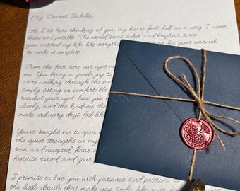 Custom Love Letter with Wax Seal | Personalized Keepsake, Romantic Gift