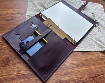 Nachfüllbarer Lederordner, personalisiertes Notizbuch, Journal, Portfolio: A5, B5, A4 Organizer-Ordner