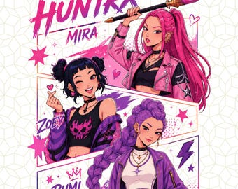 Kpop Girl Group Shirt PNG, Anime Girl Trio Design, Kpop Fan T Shirt, Cute Character Sublimation, Digital Download
