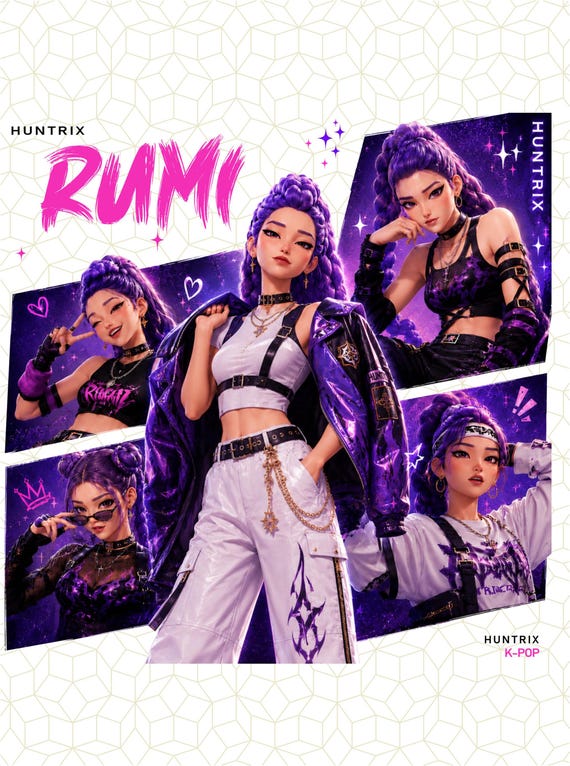 Rumi Huntrix PNG, Anime Clipart, Kpop Demon Hunters PNG, Digital Download