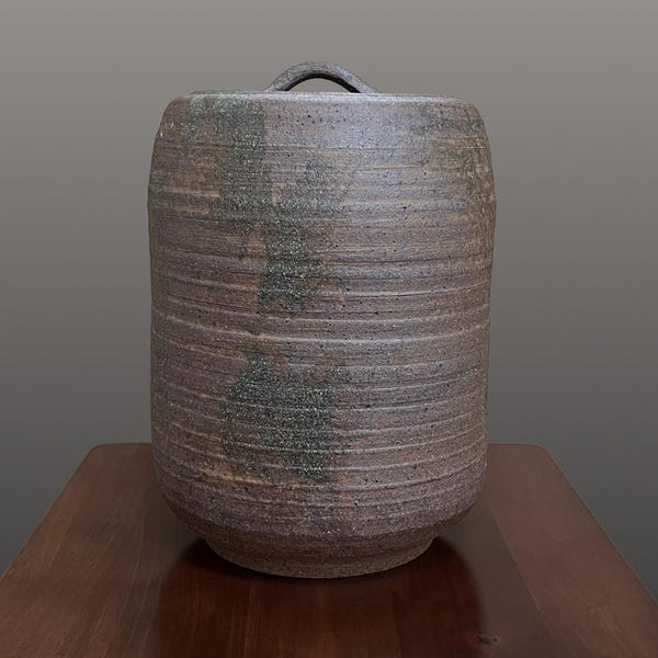 9.5" Tall Vintage Studio Pottery Vessel with Lid