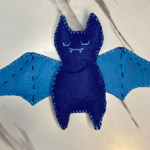 Felt Fruit Bat Baby Bat Stuffed Animal OOAK Handmade Doll for Babies Goth Nursery Decor