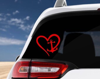 Anchor Decal, Heart Anchor Decal, Nautical  Decal, Car Decal, Laptop Decal