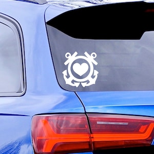 Coast Guard Decal, Coastie Wife Decal, USCG Girlfriend Decal, CG Heart Decal, Coastie Car Decal, Coast Guard Laptop Decal, USCG Car Decal