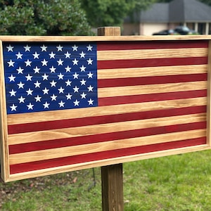 Handmade Wood American Flag | Patriotic Wall Decor