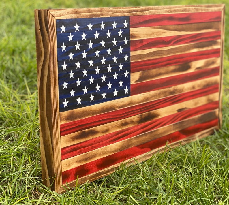 Wooden American Flag Framed American Flag Framed Flag USA | Etsy