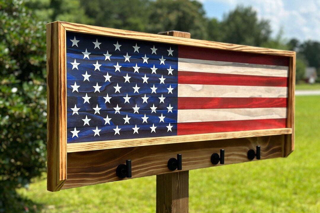 American Flag Hat Rack, Hat Rack, Flag Display, American Flag, Flag ...