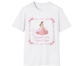 Princess with Crown and Cross Daughter of the King T-Shirt | Christian Kids