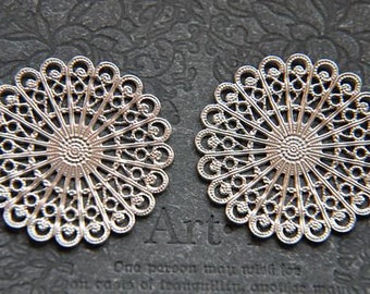 50 Bronze DIY Filigree Leaves Warps Embellishments Findings Art Deco Craft