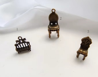 chair charms -10 pcs  antique bronze  plating  chair     pendant finding