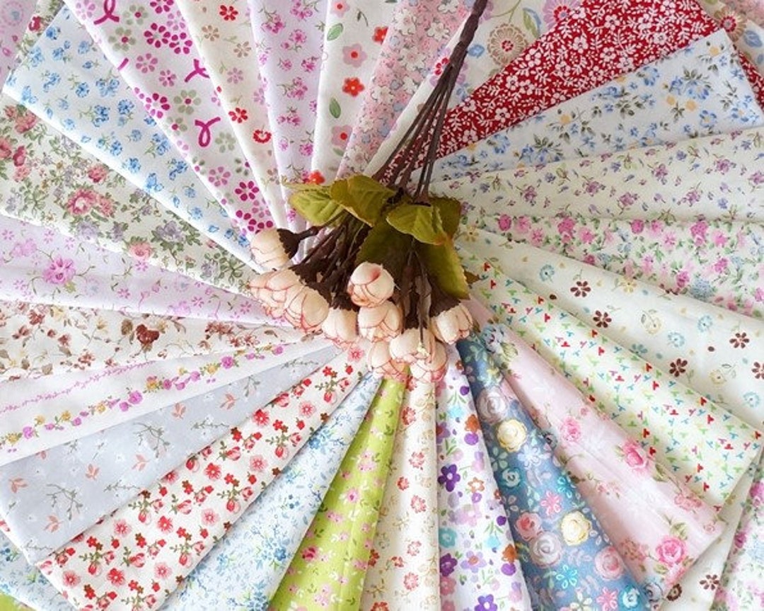 Scrap Bundle Fabric Scraps Cotton Fabric Remnants Flower Fabric Scrap