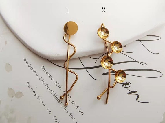 Hair Clip Women Brass Hair Pin 10 Pcs Raw Brass Plating Gold Hair