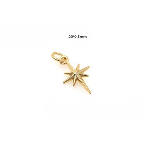 3pcs Dainty North Star Charm Pendant - Gold Bethlehem Star for Celestial Jewelry Making