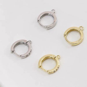 4pcs 14k  Gold & Silver  Micro Paved Huggie hoop Earrings - Small Stone Hoops - Birthday Gift for Her