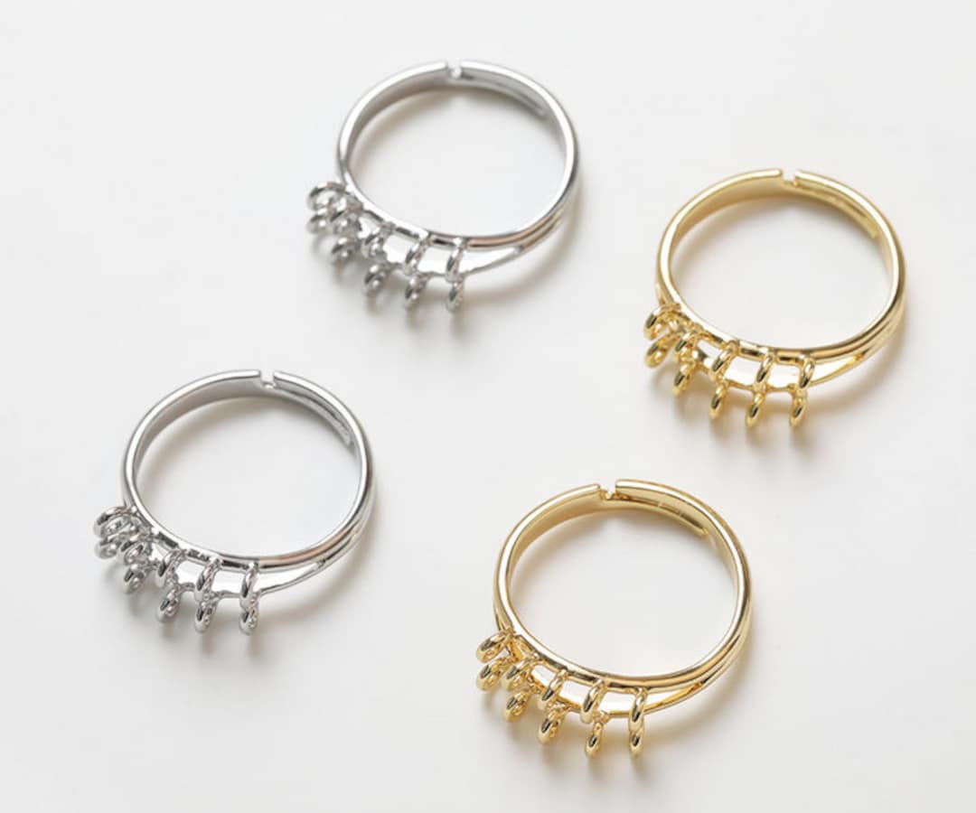 Adjustable Ring Base With 10 Loops, Gold or Silver Plated Open Ring ...