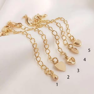 Gold Filled Necklace chain Extender with Lobster Clasp | Adjustable Chain bracelet Extension chain | gold tail chain   6pcs