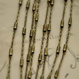 Antique Bronze Cylinder Link Chain - Vintage style chain for Necklaces/Bracelets making 3 meter