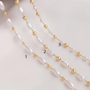Rozenkransketting - parelgouden kraaldecoratieketting voor trouwjurk en sieraden 1 meter
