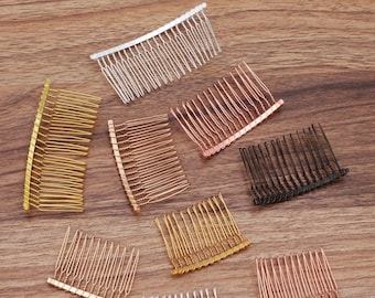 brass hair comb - filigree hair comb -5pcs iron  plating black hair comb  pendant finding