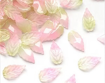 40pcs Czech Glass leaf Beads - leaves Glaze Beads for DIY Jewelry Making