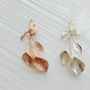 silver or gold jewelry flower charm - Flower Connector - Flower Brass Pendant - 4pcs brass plated Calla lily  pendant