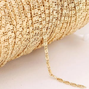 Delicate Gold Chain Spool, Link Cable Chain for Minimalist Layered Necklace Making 2 meter