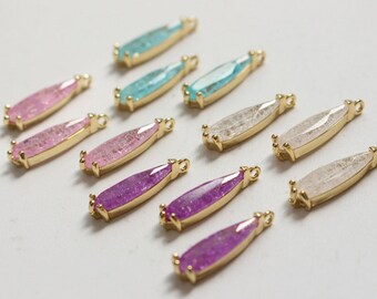 4pcs colorful Teardrop Shape Zircon Charm , Cubic Zircon Charm, zircon earrings charm ,Jewelry Supplies