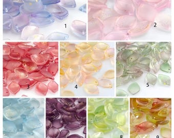 40pcs Czech Glass Flower Petal Beads - Floral Glaze Beads for DIY Jewelry Making
