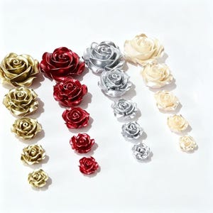 Cabochon rose en résine, breloque fleur rose pastel romantique pour décorer une coque de téléphone, pince à cheveux, boucle d'oreille, bricolage, 10 pièces