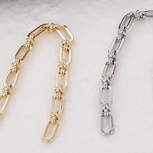 gold rolo chain - link chain findings - dainty gold  chain - unique gold chain - thick gold   chain  -4pcs yxl71