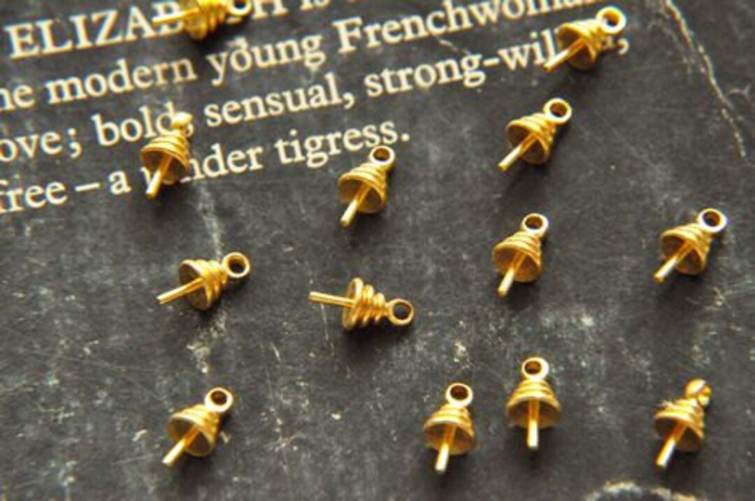 Gold Bead Cap Bail With Loop Brass Metal Bead Caps for Etsy