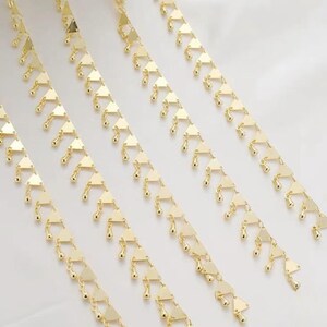 14K ゴールドフィルド トライアングル ウォータードロップチェーン - DIY ブレスレット ネックレス イヤリング ジュエリー用品 50 cm
