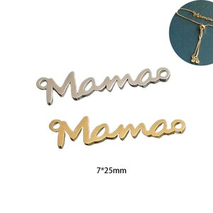 6 ciondoli MAMA riempiti in oro - Mini ciondolo con scritta per collane e bracciali - Gioielli regalo per la mamma
